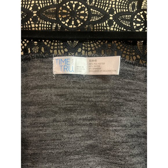 Time and Tru Small Gray Open Front Cardigan - Picture 3 of 5